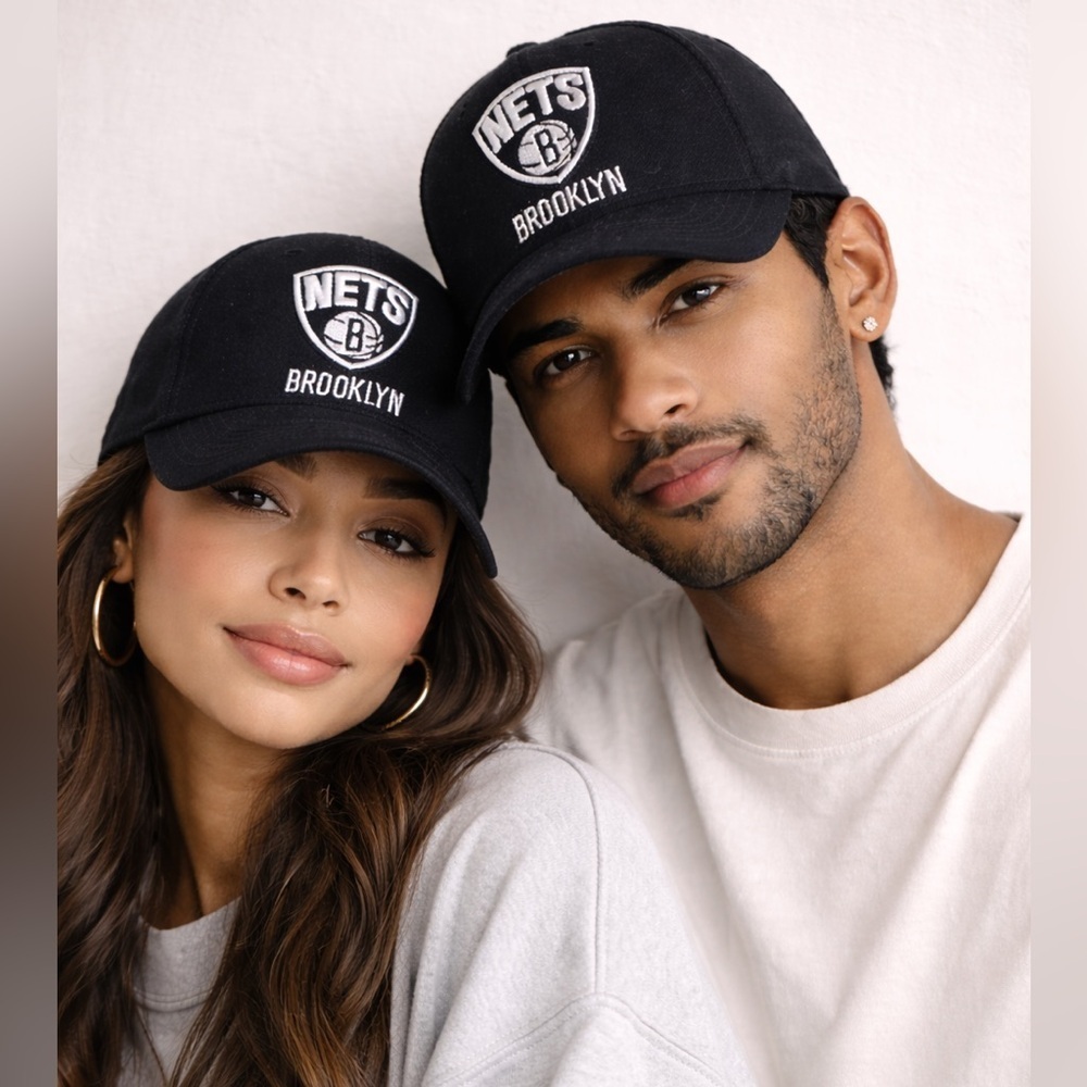 Official NBA Brooklyn Nets Black Adjustable Cap Hat Everyday Sporty Wear